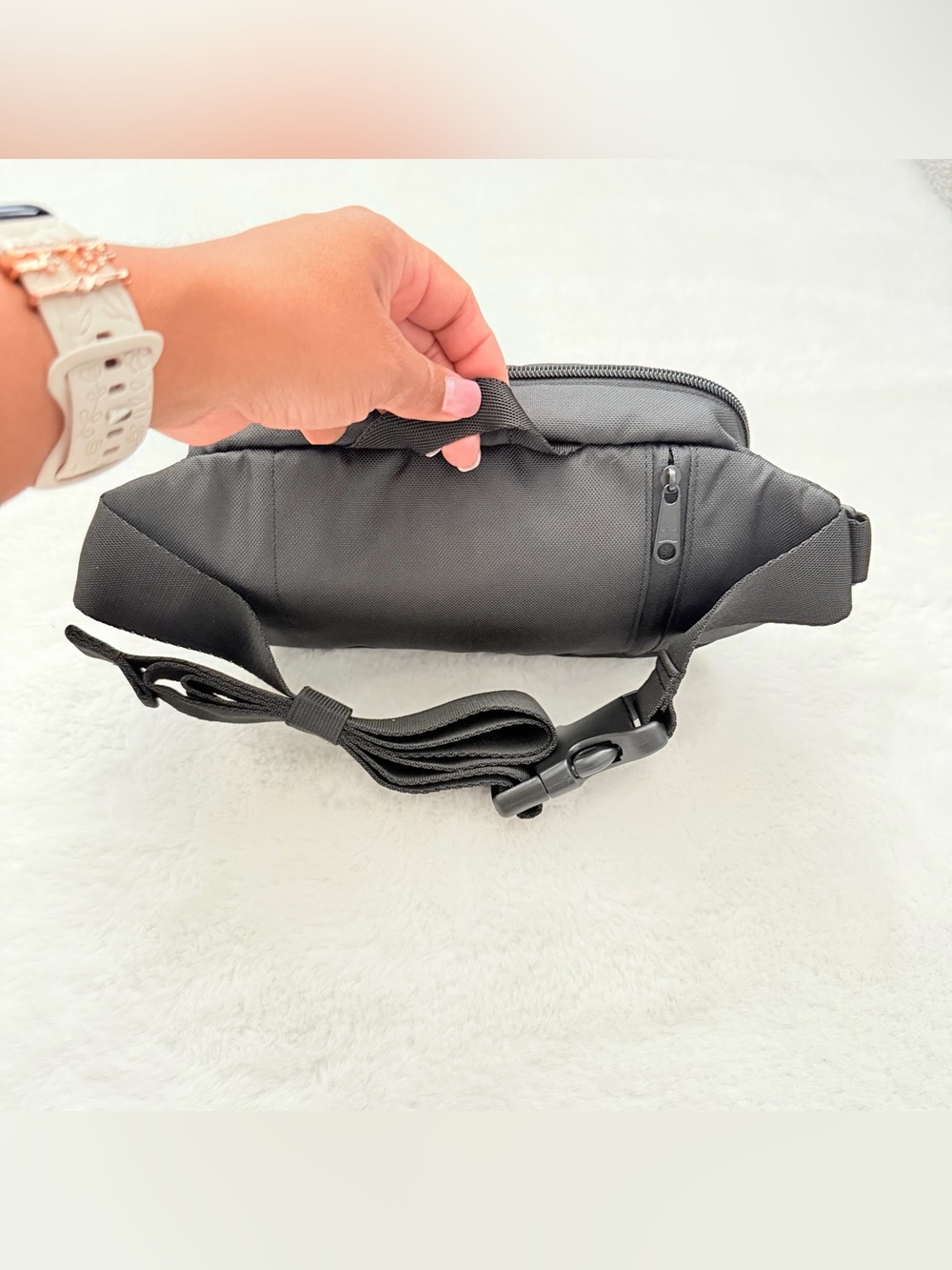 Adidas Black Waist Bag with White Trefoil Logo - Picture 4 of 13